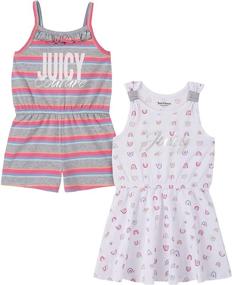 img 1 attached to 👗 Adorable Juicy Couture Girls' Romper and Dress Set: 2-Piece Pack of Fashionable Delights