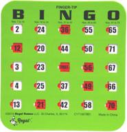 🎲 regal games finger-tip shutter slide bingo cards: easy-to-read 25-pack in green logo