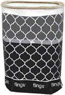 🗑️ amscan quatrefoil pop-up trash bin in black, 22 x 15 x 10" - 13 gallon capacity logo