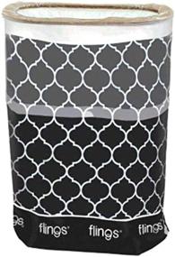 img 1 attached to 🗑️ AMSCAN Quatrefoil Pop-Up Trash Bin in Black, 22 x 15 x 10" - 13 Gallon Capacity