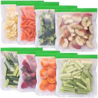 🔒 greenzla reusable gallon bags - 8 pack - extra thick bpa freezer bags - easy seal & leakproof storage for food, fruits, sandwich, snack, meal prep, travel - buy now! логотип