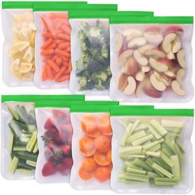 img 4 attached to 🔒 Greenzla Reusable Gallon Bags - 8 Pack - EXTRA THICK BPA Freezer Bags - Easy Seal & LEAKPROOF Storage for Food, Fruits, Sandwich, Snack, Meal Prep, Travel - Buy Now!