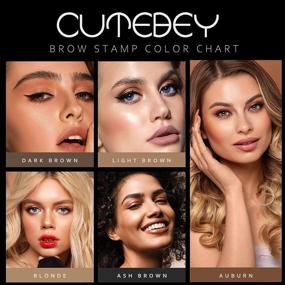 img 3 attached to 👁️ Cutebey Eyebrow Stamp Stencil Kit: Achieve Perfect Brows with One Step Brow Stamp and Shaping Kit, Complete with 10 Reusable Stencils and 2 Spiral Brushes (Dark Brown)