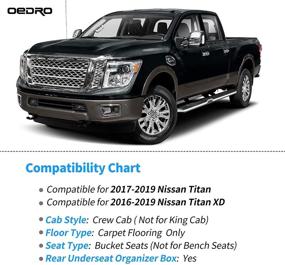 img 3 attached to 🚗OEDRO Всепогодные коврики для Nissan Titan / Titan XD Crew Cab (2017-2021) с сиденьем в первом ряду - Уникальный черный TPE, Полный набор обшивок для первого и второго ряда