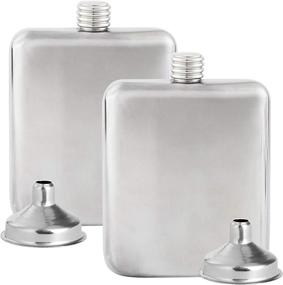 img 4 attached to 🍾 Liquor Flask Set - Stainless Steel, Leakproof with Funnel - Essential Food Service Equipment & Supplies