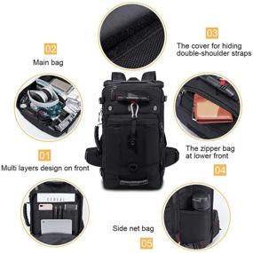 img 1 attached to 🎒 KAKA Waterproof Student Backpack 40L (Black) - Anti Theft & Durable Design