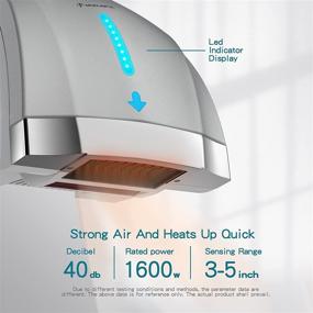 img 1 attached to 💨 Low Noise Electric Heated Automatic Hand Dryer for Home Bathrooms - Wall Mounted, Compact ABS Cover Sliver