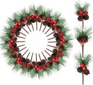 🌲 christmas pine picks with small fake berries, pinecones and artificial pine tree – ideal for wedding, garden, christmas tree craft decorations (style set 2) logo