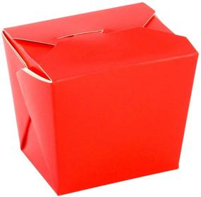 img 2 attached to 200 Bio Tek 8oz Chinese Takeout Boxes - Leak and Grease-Resistant, Stackable, Red Paper Food To-Go Containers, Tab-Lock, Recyclable for Restaurants, Catering, and Parties