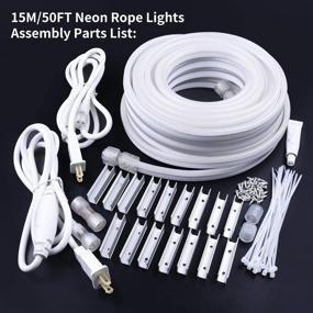 img 2 attached to 🔆 GUOTONG Warm White Neon Rope Lights - Waterproof 50FT 15M - Versatile Outdoor and Indoor LED Lighting for Camping, Backyards, Decks, Bars, and Parties