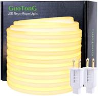 🔆 guotong warm white neon rope lights - waterproof 50ft 15m - versatile outdoor and indoor led lighting for camping, backyards, decks, bars, and parties логотип