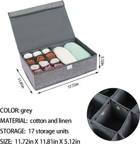 img 1 attached to 📦 2-Pack Dustproof & Durable Closet Underwear Organizer Drawer Dividers with Lid - Collapsible Storage Case for Undergarments, Socks, Ties, Bras, Scarfs - Cabinet Organizer With Cover