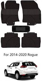 img 4 attached to kaungka All Weather Heavy Rubber Car Front Floor Mats Compatible with 2014-2019 Nissan Rogue - Seasonal Protection, Car Carpet Accessories