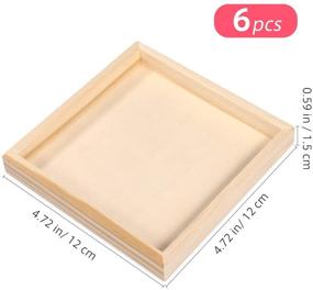 img 1 attached to LIOOBO 6pcs Unfinished Wooden Serving Tray for Weddings, Home Décor, Craft Projects & Art Supplies