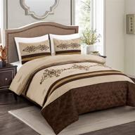 👑 yasmen luxury embroidered comforter set - king size beige brown gold silk bedding for a royal bedroom logo