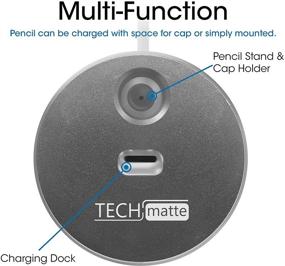 img 3 attached to 🔌 TechMatte Charging Stand - Premium Aluminum Dock for Apple Pencil with Built-in 5ft Charging Cable