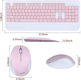 img 1 attached to 🎀 Pink Wireless Keyboard and Mouse Combo: Ergonomic, 2.4GHz, Quiet & Stylish