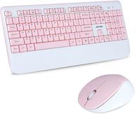 🎀 pink wireless keyboard and mouse combo: ergonomic, 2.4ghz, quiet & stylish logo