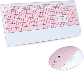 img 4 attached to 🎀 Pink Wireless Keyboard and Mouse Combo: Ergonomic, 2.4GHz, Quiet & Stylish