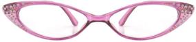 img 1 attached to 😺 Set of 3 Colorful Rhinestone Cat Eye Reading Glasses