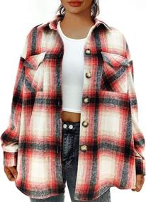 img 4 attached to Womens Oversized Casual Button Shacket Women's Clothing