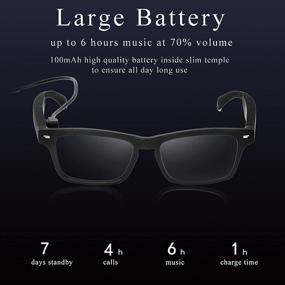 img 3 attached to 🕶️ ERUN Smart Glasses: UV400 Polarized Audio Sunglasses with Built-in Music Headset Speaker, Wireless Bluetooth, and Hands-Free Calling for Men & Women