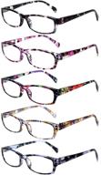 stylish color readers reading glasses set of 5 pairs for men & women logo