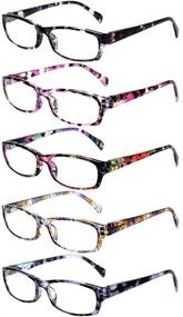 img 4 attached to Stylish Color Readers Reading Glasses Set of 5 Pairs for Men & Women