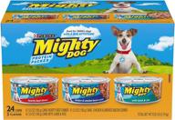 purina mighty dog ground wet dog food variety pack – premium 24-pack cans for optimal nutrition logo