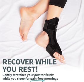 img 3 attached to 🦶 AZMED Lightweight and Breathable 2020 Plantar Fasciitis Night Splint with Adjustable Foot Drop Brace for Heel, Ankle, and Achilles Tendonitis Relief. Arch Pain Support, Easy to Wear, Compatible with Most Feet Types in Black.