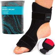 🦶 azmed lightweight and breathable 2020 plantar fasciitis night splint with adjustable foot drop brace for heel, ankle, and achilles tendonitis relief. arch pain support, easy to wear, compatible with most feet types in black. логотип