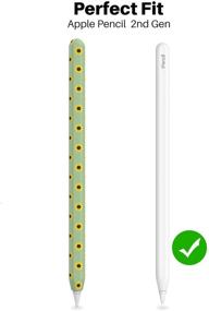 img 3 attached to NIUTRENDZ Protective Silicone Sleeve Skin Cover for Apple Pencil 2nd Generation - Sunflower Design - Compatible with Apple Pencil 2nd Gen - Avocado Green