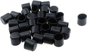 img 2 attached to 🪑 Antrader 32-Pack 3/4-Inch Plastic Furniture Chair Leg Tips Caps - PVC Feet Floor Protector Pads - Round Bottom Furniture Table Covers - Black