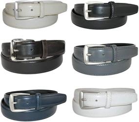 img 1 attached to CTM Leather Basic Dress White Men's Accessories for Belts
