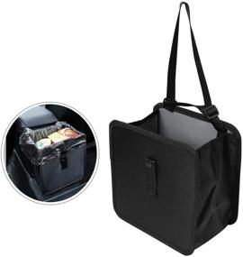 img 4 attached to 🗑️ Leak-proof Hanging Car Trash Can - WildAuto 6.5Ltr Capacity Collapsible Car Garbage Bag (Black)