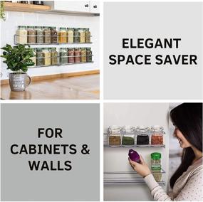 img 1 attached to 🧺 Optimize Space with 4 Hanging Racks - Premium Spice Rack Organizer for Cabinets, Wall Mounts, or Pantry Doors - Ideal Seasoning Organizer for Your Kitchen Cabinet, Cupboard, or Pantry