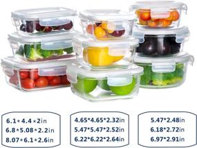 img 1 attached to 🍱 9 Sets Bayco Glass Storage Containers with Lids - Airtight Glass Meal Prep Containers for Food Storage, BPA-Free & Leak Proof