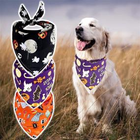 img 2 attached to Halloween Dog Bandanas Breathable Comfortable