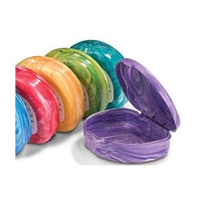 img 1 attached to Organize Your Orthodontic Retainers with Marble Retainer Cases and Labels (3 Pack)
