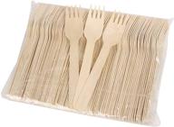 🌿 100pcs pattayala disposable wooden forks: compostable cutlery for weddings, picnics & more - eco-friendly choice logo