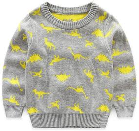 img 4 attached to 🦖 Boys' Sweaters with Fashionable Dinosaur Cartoon Prints