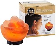 🧘 himalayan salt massage stone lamp with elegant wood base, salt skill, 25 w bulb and switch-cord included логотип