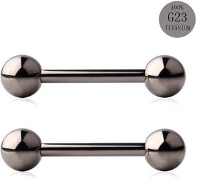 img 3 attached to 💎 Ruifan Grade 23 Titanium Externally Threaded Nipple Shield Barbell Ring Bar - High-Quality Body Piercing Jewelry