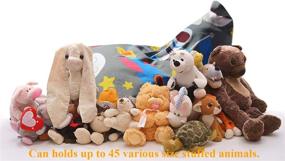 img 3 attached to 🪐 Canvas Stuffed Animal Bean Bag Chair Organizer 100L/26 Gal, Grey Outer Space Design - Perfect for Kids and Adults