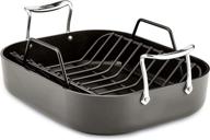 all-clad essentials small roaster with rack, nonstick hard anodized, 11 x 14 inch, black logo