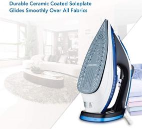 img 3 attached to 🔥 MARTISAN HL-8001 Steam Iron: 1800W Super Hot Ceramic Soleplate Iron with Anti-Drip, Anti-Calc & Self-Clean Function (Blue) - Top-Performing Steam Iron for Effortless Ironing