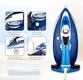 img 1 attached to 🔥 MARTISAN HL-8001 Steam Iron: 1800W Super Hot Ceramic Soleplate Iron with Anti-Drip, Anti-Calc & Self-Clean Function (Blue) - Top-Performing Steam Iron for Effortless Ironing