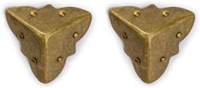 img 1 attached to 🔩 CBH Brass Three Sides Corner Plate Hardware 1.5" - Set of 2: Sturdy and Stylish Corner Reinforcements for a Perfect Fit