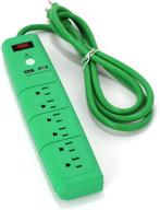 office + style 6 outlet surge protector with dual usb ports and 6 ft cord logo