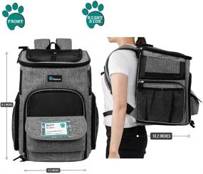 img 3 attached to 🐾 PetAmi Pet Carrier Backpack for Small Cats, Dogs, Puppies - Airline Approved, Ventilated, 4-Way Entry, Safety and Soft Cushioned Back Support - Collapsible for Travel, Hiking, Outdoor Adventures